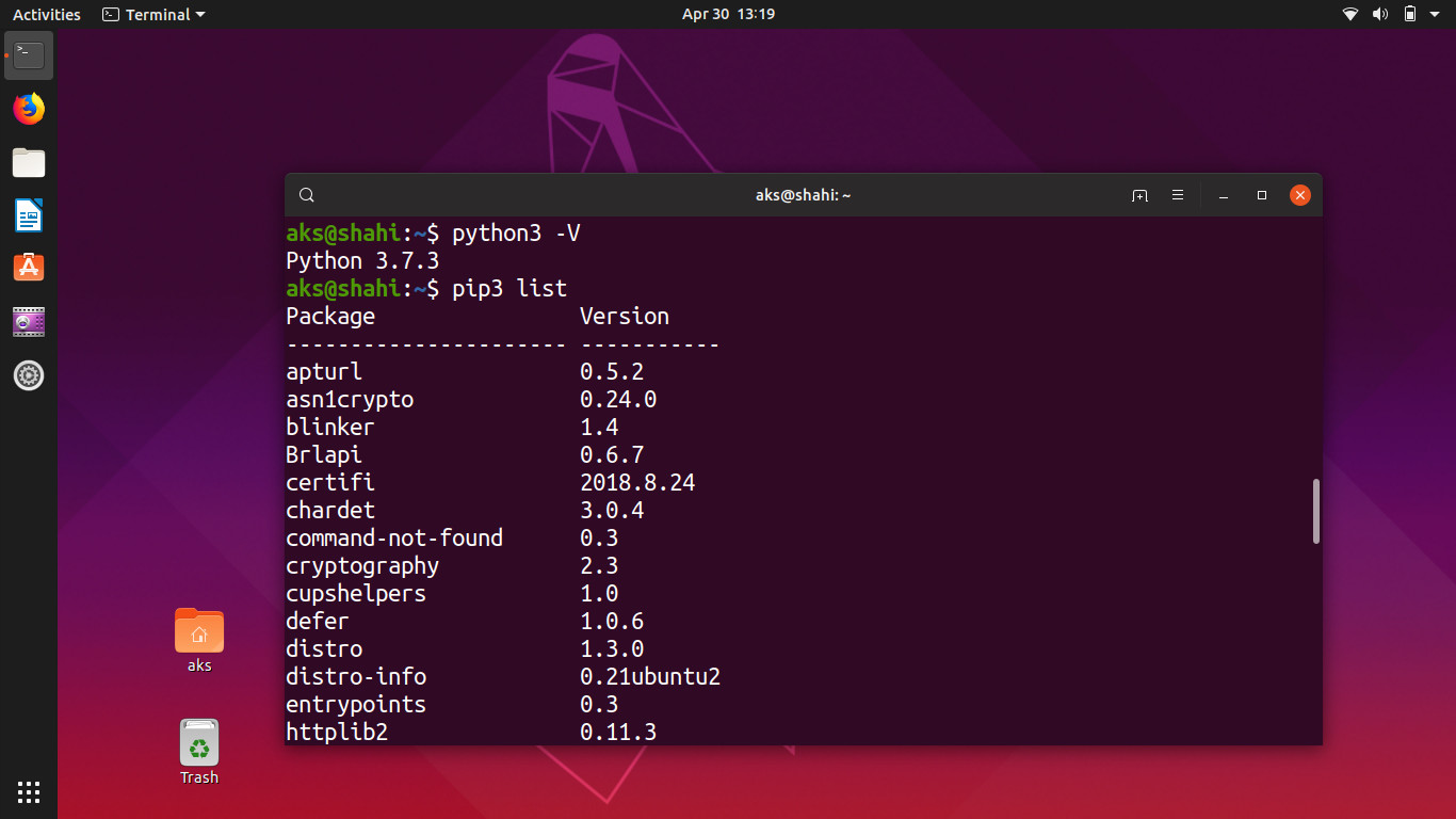 install python 3 and pip on ubuntu 19.04
