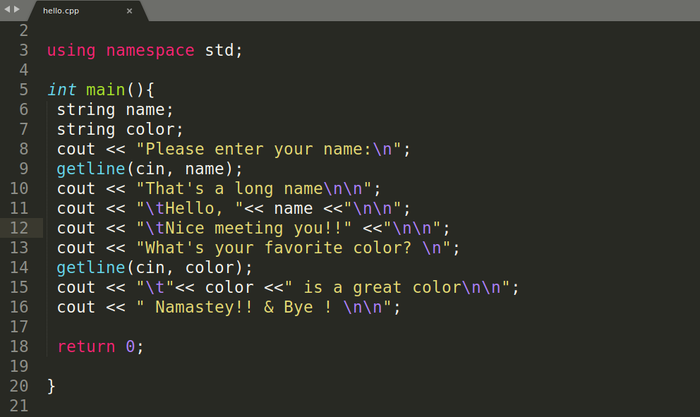 compile and run c++ code on ubuntu