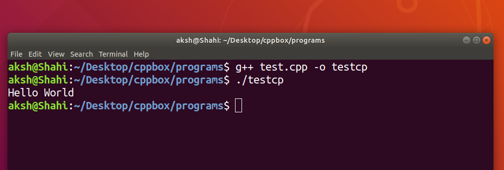 compile and run C++ code on Ubuntu