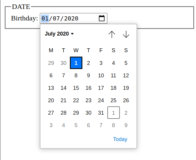 html 5 input date data type 