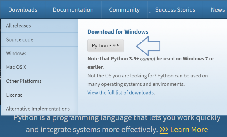 install python 3.6 on windows 10