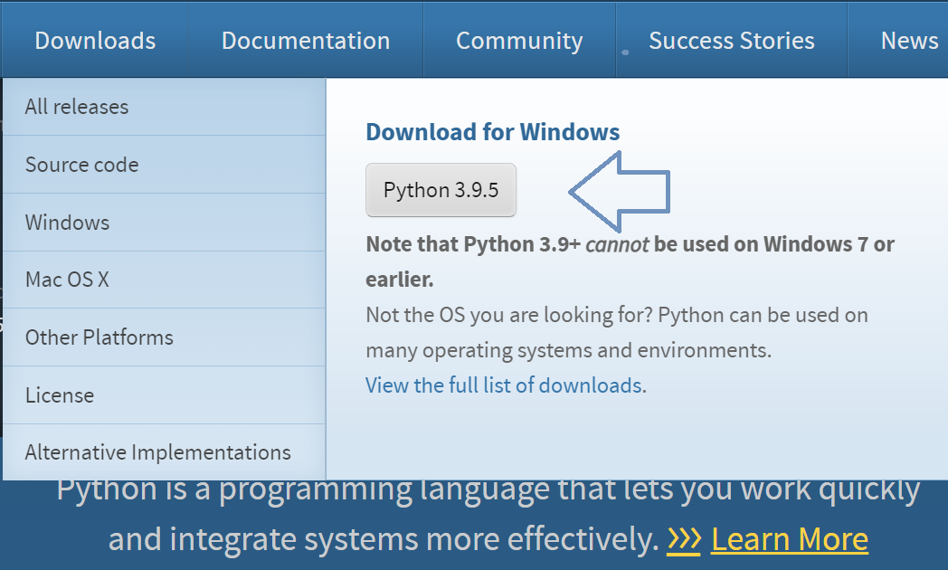 install python 3.9.5